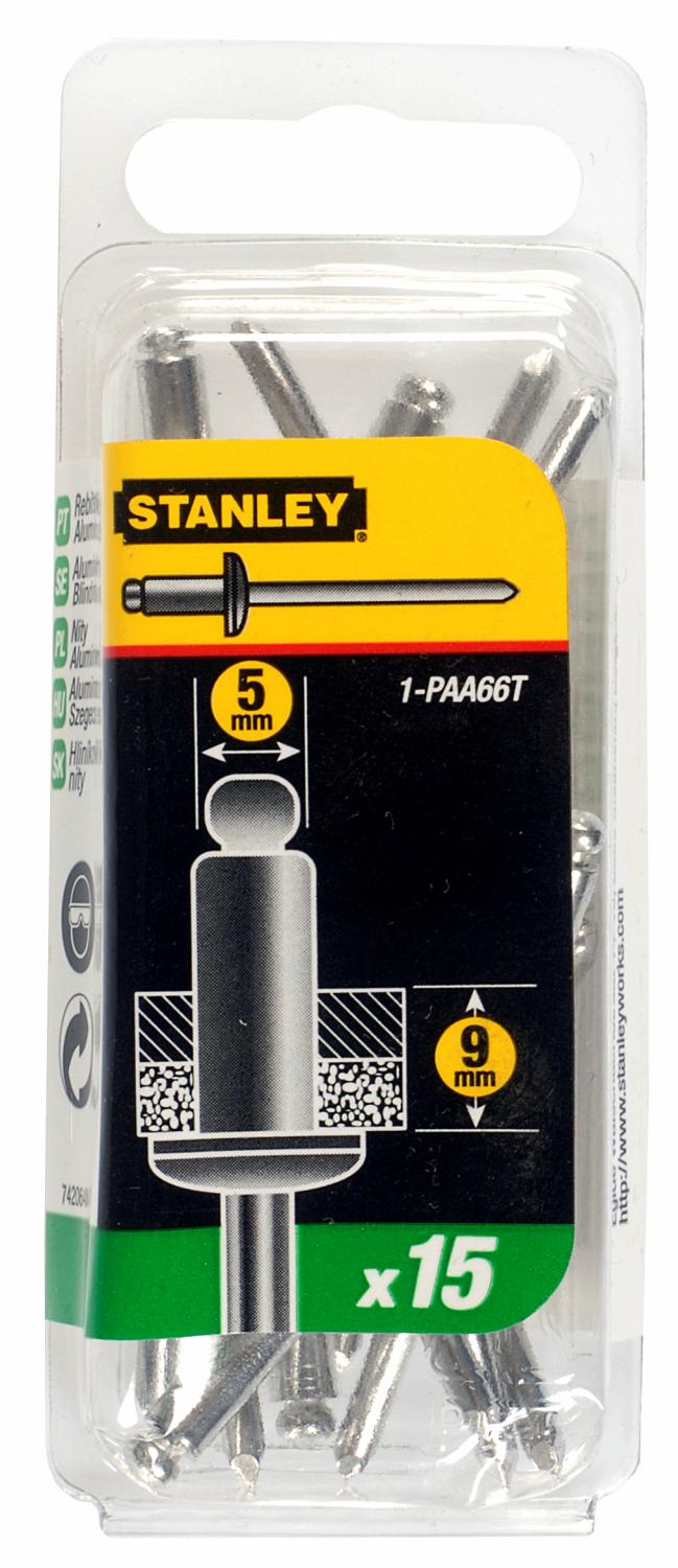 Stanley popnagels 5x9mm - 15 stuks