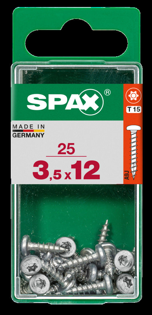 Spax universele schroef met ronde kop 3,5x12mm 25 stuks