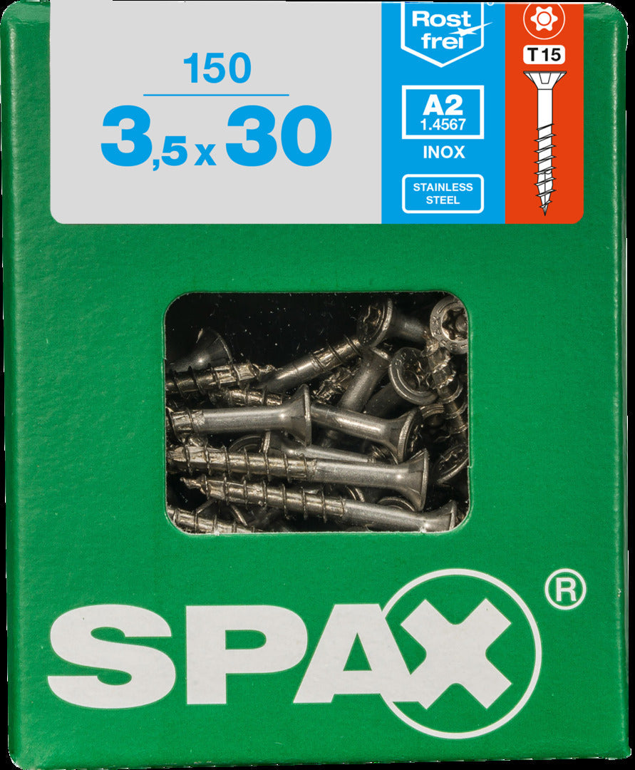 Spax universeelschroef T-Star + A2 inox 30x3,5mm 150 st