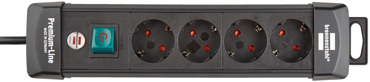 Brennenstuhl Stekkerdoos premium-line 4-voudig zwart 1,8m