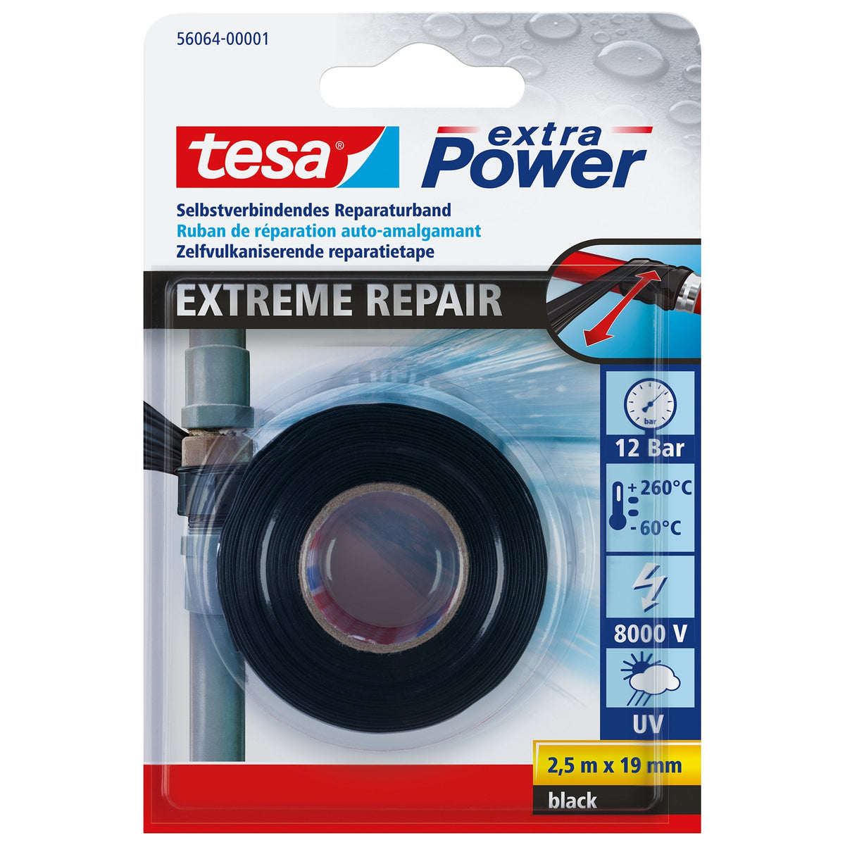 Tesa Reparatietape Extreme zwart 2.5mx19mm