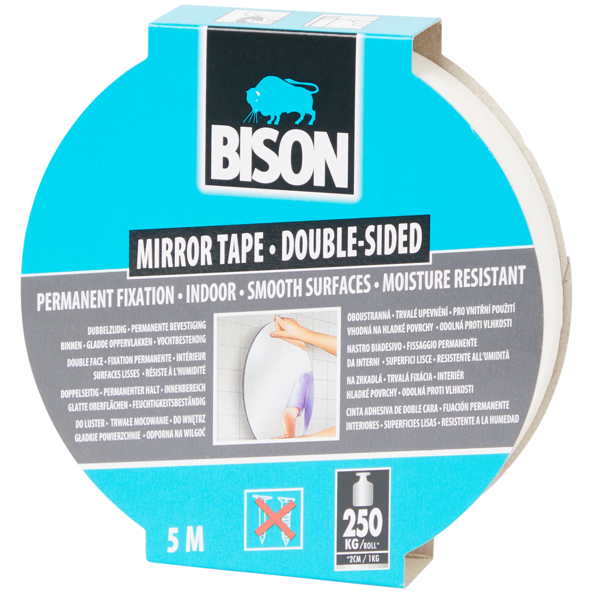 Bison spiegeltape — 5 meter