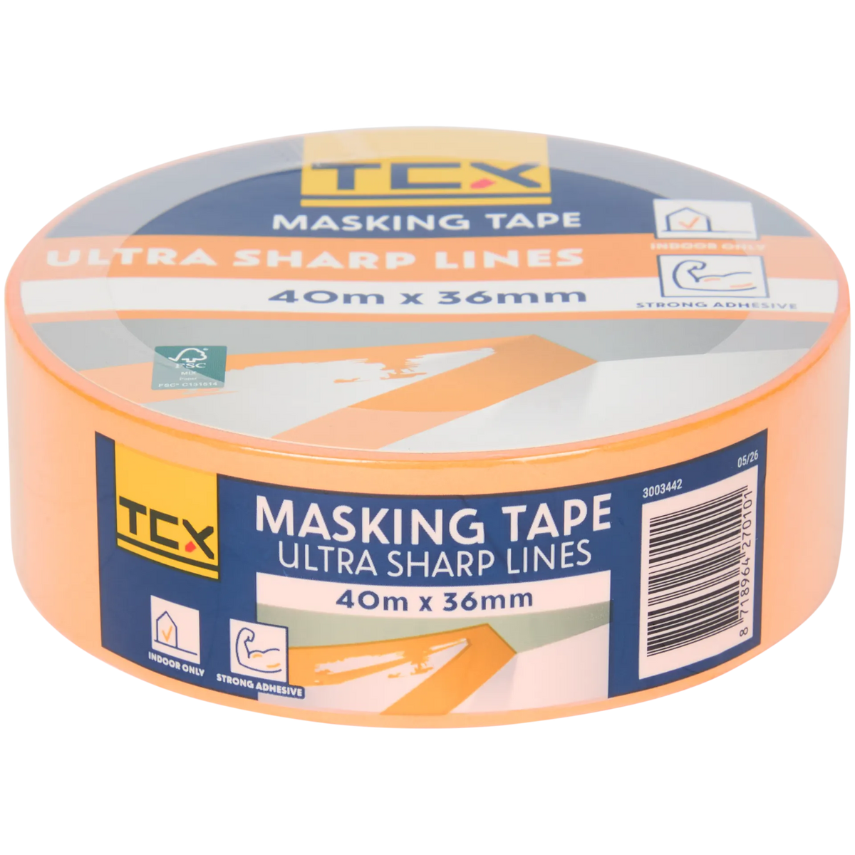 TCX afplaktape — 40 m x 36 mm