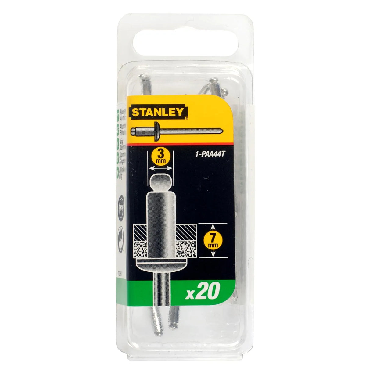 Stanley popnagels 3x7mm - 20 stuks