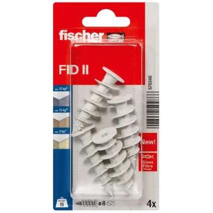 Fischer plug voor isolatie FID II nylon - diam. 8 mm - 4 stuks