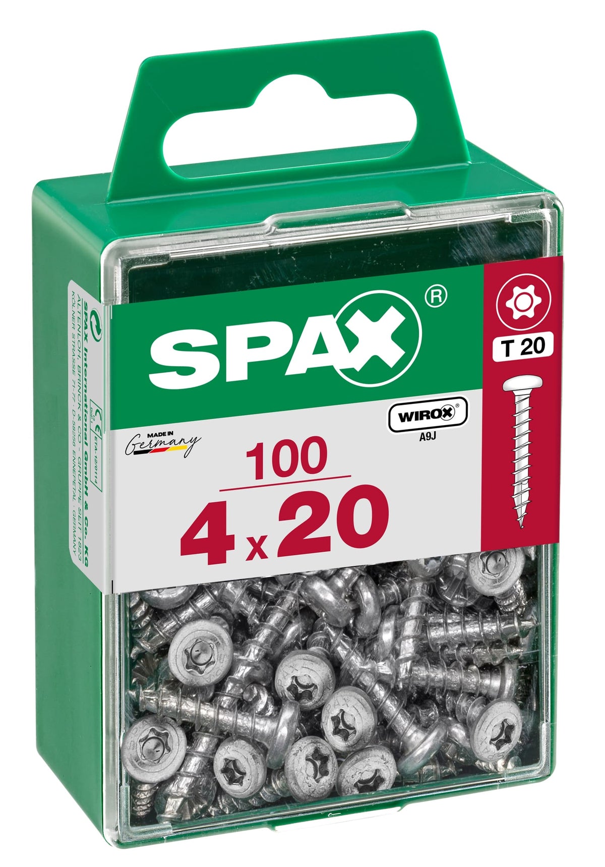 Spax universeelschroef centreerkop rond T-STAR + 4CUT WIROX 4x20mm 100st