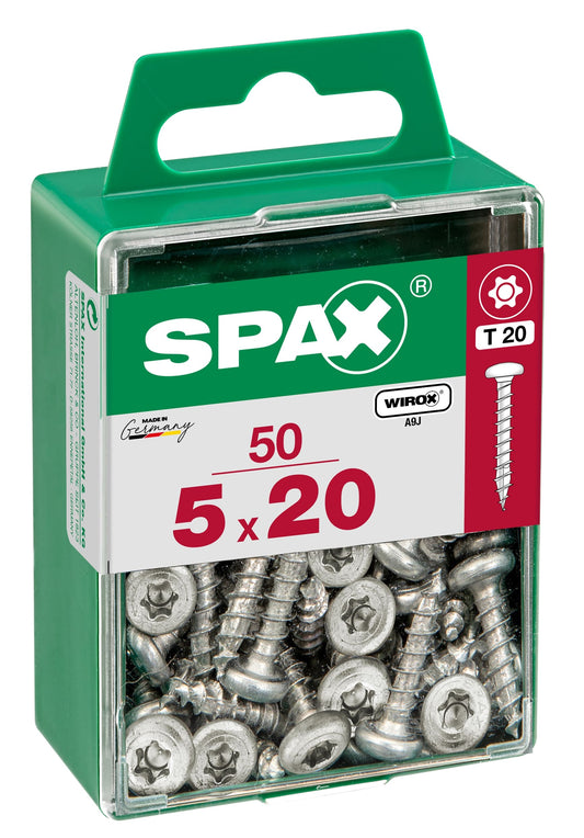 Spax universeelschroef centreerkop rond T-STAR + 4CUT WIROX 5x20mm 50 st