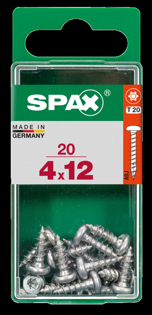 Spax universele schroef ronde kop 4x12mm 20 stuks
