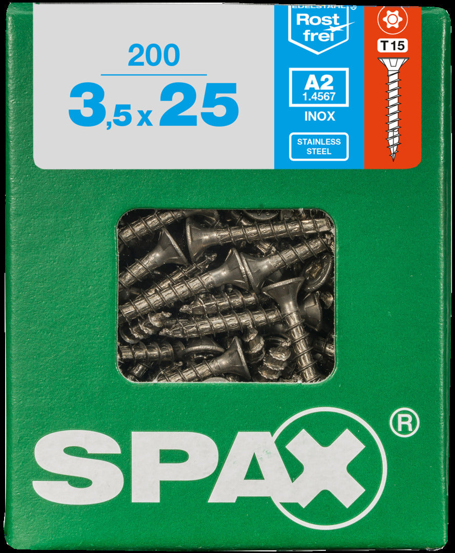 Spax universeelschroef T-Star + A2 inox 25x3,5mm 200 st