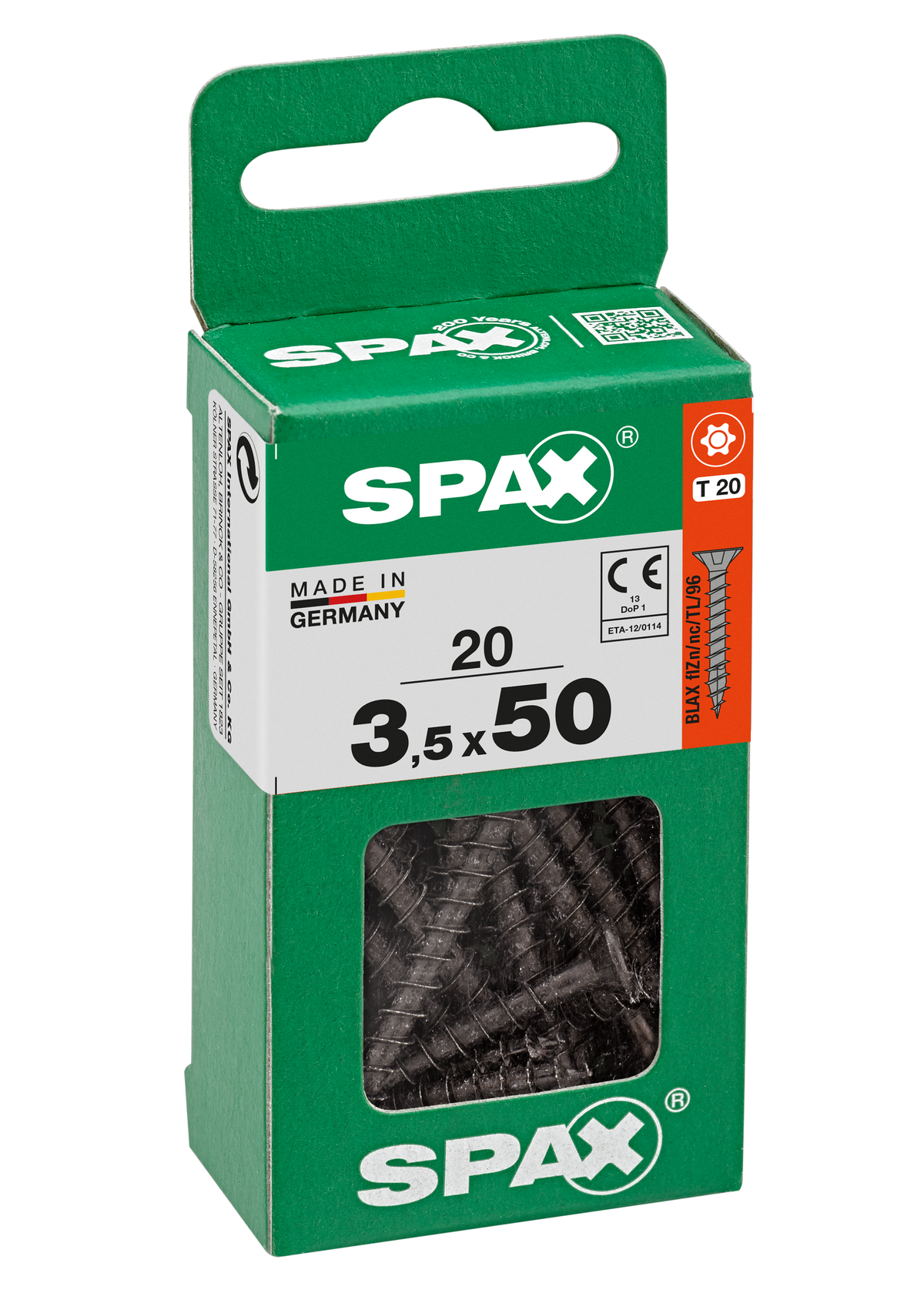 Spax Universele schroef 3,5x50 mm 20st zwart verzinkt