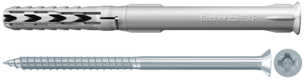 Fischer nylon constructieplug SXR-Z 6x60mm + schroef met verzonken kop 8st.