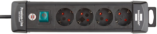 Brennenstuhl Stekkerdoos premium-line 4-voudig zwart 1,8m