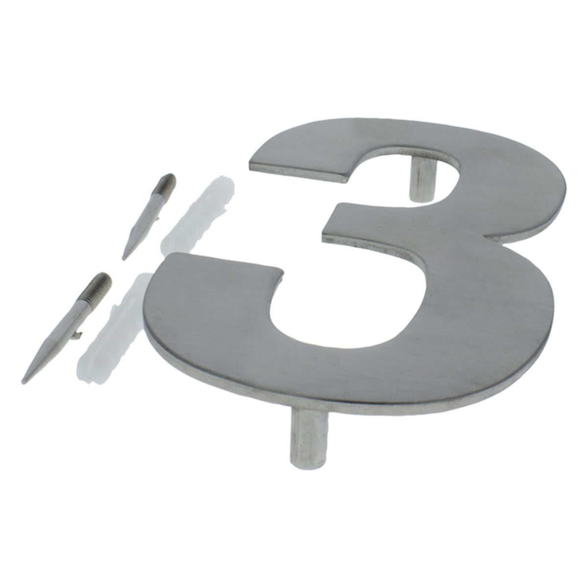 Huisnummer 3 RVS 130x3mm