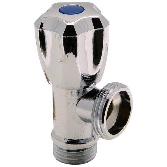 Sanivesk hoekstopkraan 1/2" buitendraadx3/4" buitendraad chroom