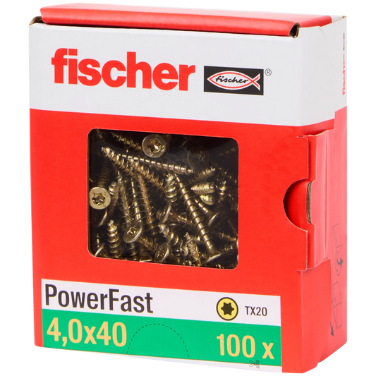 Fischer spaanplaatschroeven — 4,0 x 40 mm | 100 stuks