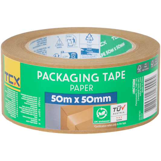 TCX papieren verpakkingstape — 50 m x 50 mm