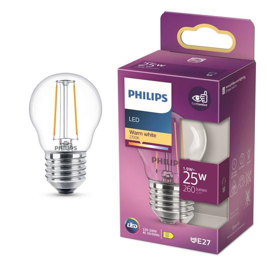 Philips LED Kogel E27 2700K 25W Helder