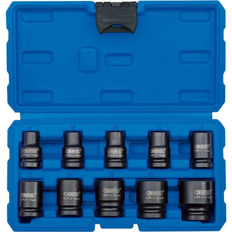 Slagdoppenset 1/2" 10-delig kort