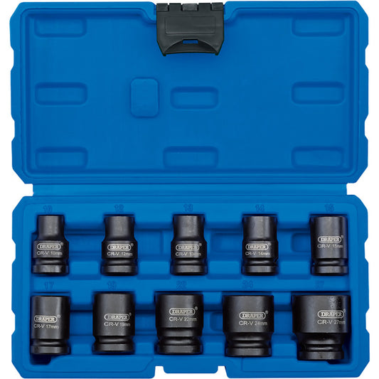 Slagdoppenset 1/2" 10-delig kort