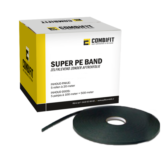 Zwaluw PE band ZA 9x4mm grijs (pakje à 100 mtr)