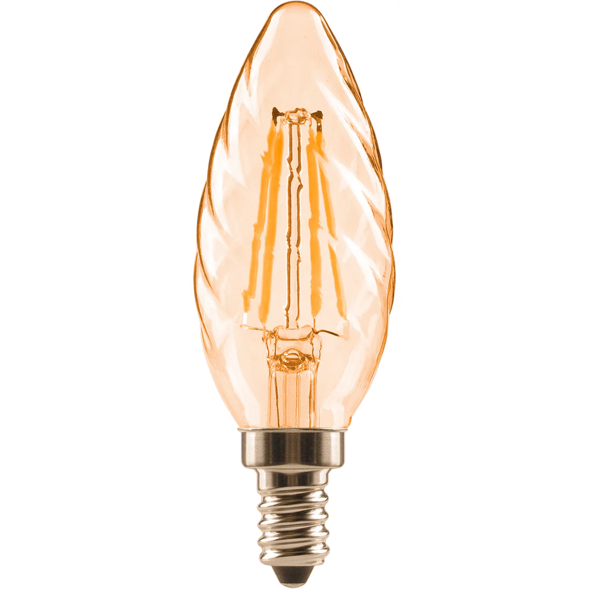 Sencys Ledfilamentlamp Kaars CT35G Twisted - Amber - D3,5cm - Warm Wit - E14 - 4,5W