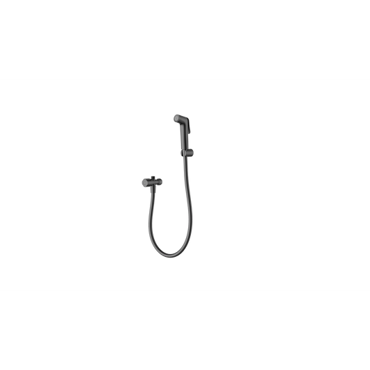 AquaVive Bidetkraan – Mat Zwart – Met Handbidet en Wandhouder – Anti-terugslagklep