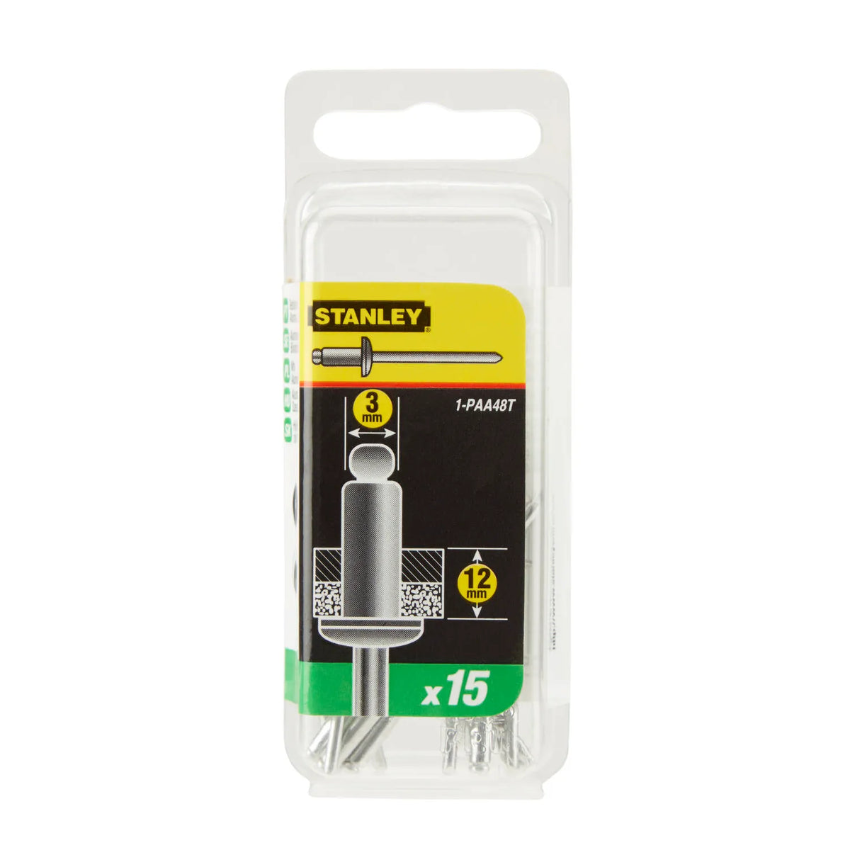 Stanley popnagels 3x12mm - 15 stuks